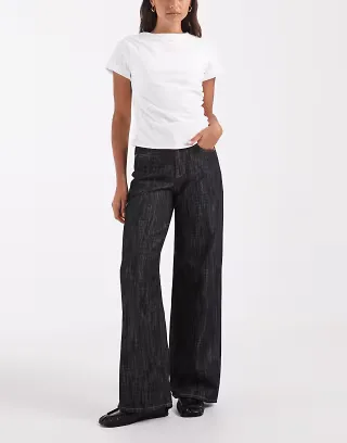 JJXX Oslo wide fit jeans in black wash