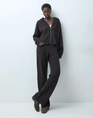 Vero Moda Tall knit set in heathered chocolate brown