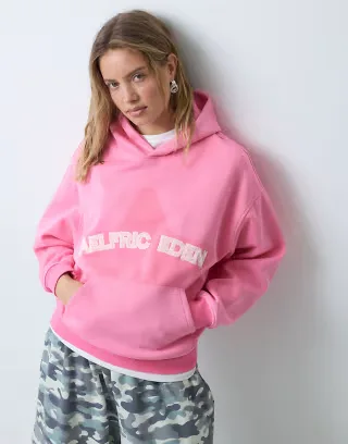 Aelfric Eden oversized hoodie with star print in pink