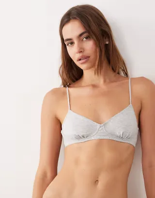 Cotton On demi jersey bralet in gray