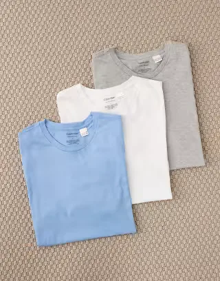 Calvin Klein Cotton 3 pack T-shirts in white/blue/gray
