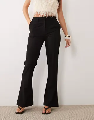 ASOS DESIGN snatch flare pants in black