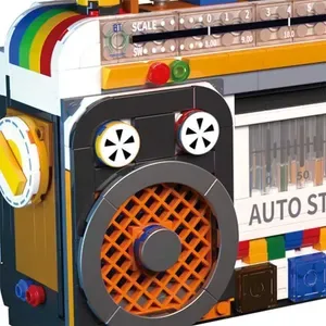 Radio 554PCS Color Model Building Blocks Retro Small Home Appliances Assembly Bricks DIY Toys Decoration Teenager Christ