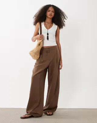 Mango Girasol straight leg pants in brown - part of a set