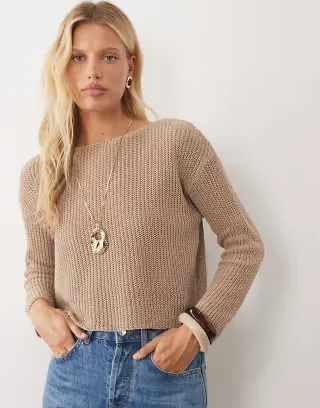 ASOS DESIGN relaxed crochet knit sweater