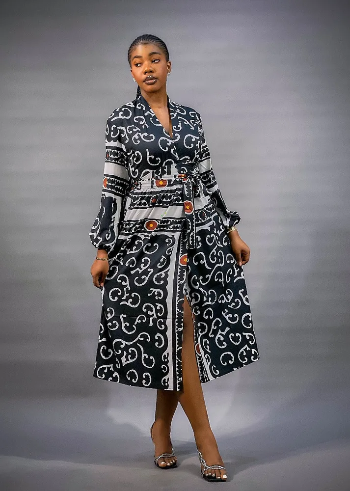 WRAP BELTED DRESS