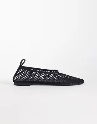 ARKET mesh square toe ballerina flats in black