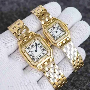Panthere Womens Watch 27mm Square Waterproof Sports Classic Luxury Couple Watches - High-Quality Gold & Silver Colors
