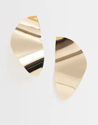ASOS DESIGN large abstract earrings in gold tone
