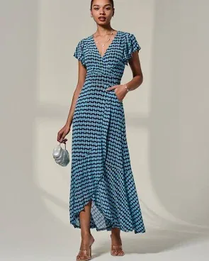 Jolie Moi Women's Printed Mesh Maxi Dress