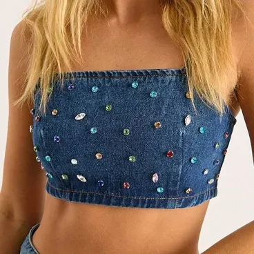 Nasty Gal Women's Jewel Strappy Crop Top
