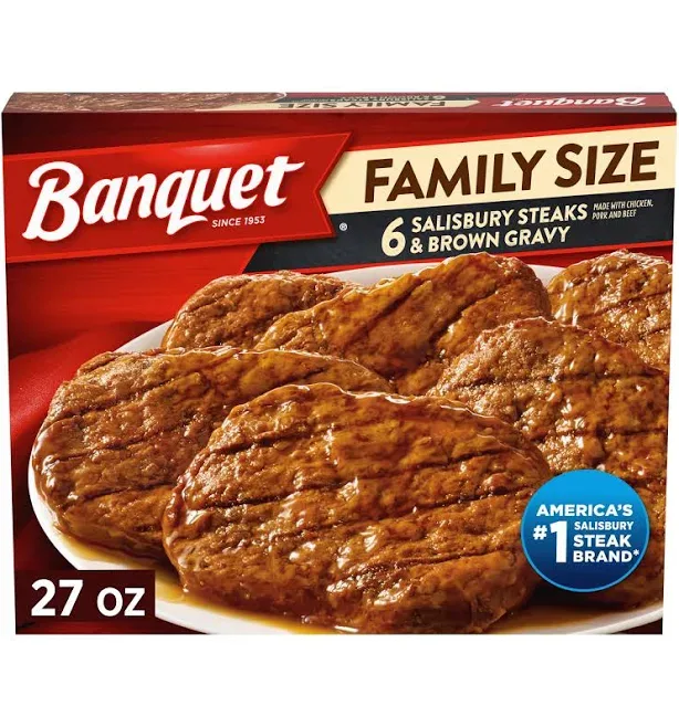 Banquet Family Size Salisbury Steaks & Brown Gravy