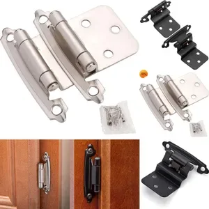 Self Closing Cabinet Hinges, Premium Soft Close Overlay Hinges, 2Pcs Semi-Concealed Flush Mount Hinge for Furniture, Doo