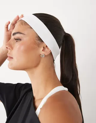4505 Soft Touch yoga slim headband in white