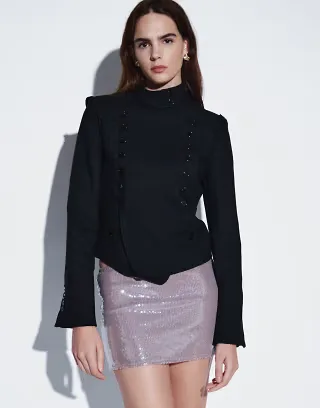 Motel asher sequin mini skirt in mauve