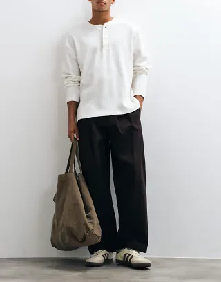 ASOS DESIGN barrel jeans in raw brown