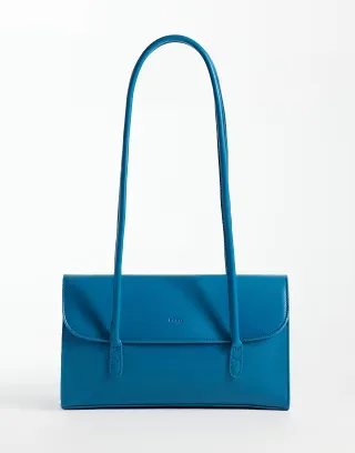PASQ flap over shoulder bag in teal