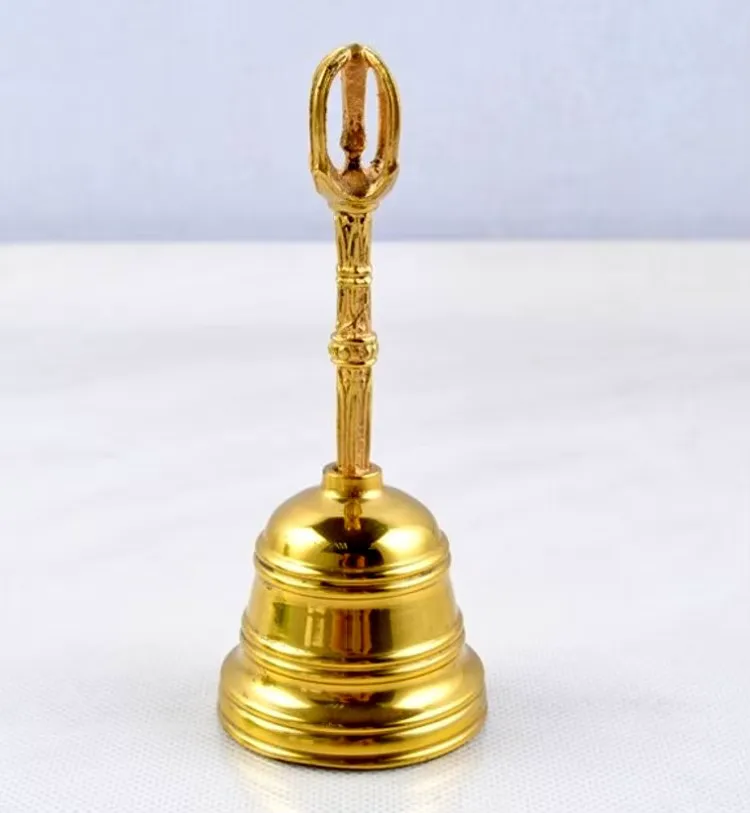 Chinese Vintage Brass Fengshui Tibetan Buddhist Bell Vintage Home Decor Metal Handicraft