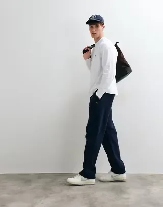 Abercrombie & Fitch icon logo straight leg sweatpants in navy