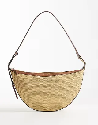 Mango woven cross-body bag in beige