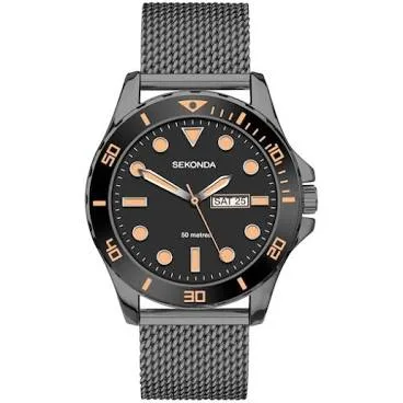 Sekonda Balearic Men's Gunmetal Stainless Steel Bracelet watch