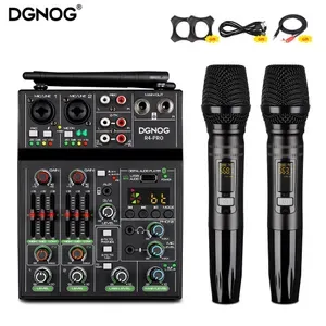 Other Electronics USB 4-Channel Audio Mixer with Bluetooth - UHF Wireless Microphones for PC Recording, DJ Mixing Consol
