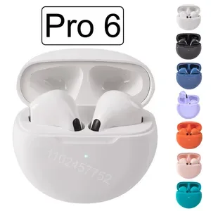 Pro6 HiFi Bluetooth Earbuds - Wireless Waterproof IPX5 Headphones with HD Mic for iPhone, Xiaomi - Long Standby Wireless