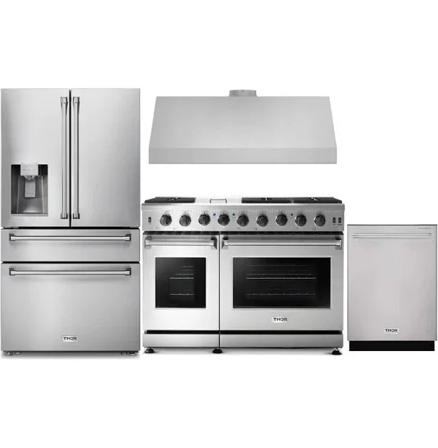 Thor Kitchen 4-Piece Pro Appliance Package 48-Inch Gas Range