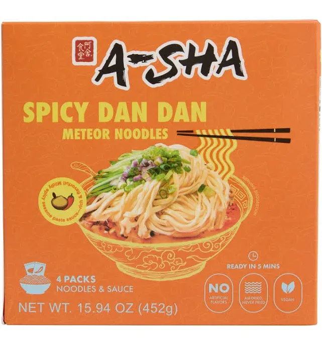 World Market A-Sha Spicy Dan Dan Meteor Instant Noodles Box 4 Pack