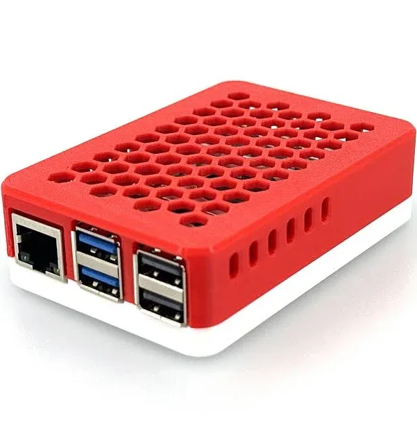 Raspberry Pi 5 Case, Active Cooler Compatible, Snap Fit 3D Printed, Ventilated Enclosure, Power Button, Two Tone Custom