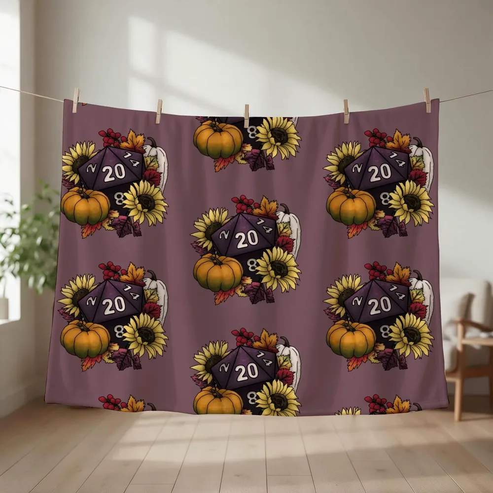 Harvest D20 - Autumn Tabletop Gaming Dice Throw Blanket anime Sofa Quilt Travel Large Blankets