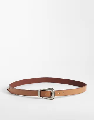 Abercrombie & Fitch suede belt in light brown