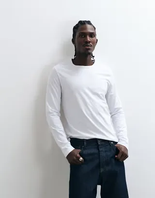 French Connection long sleeve crew neck t-shirt in white