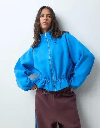 ASOS DESIGN seam detail track jacket in blue