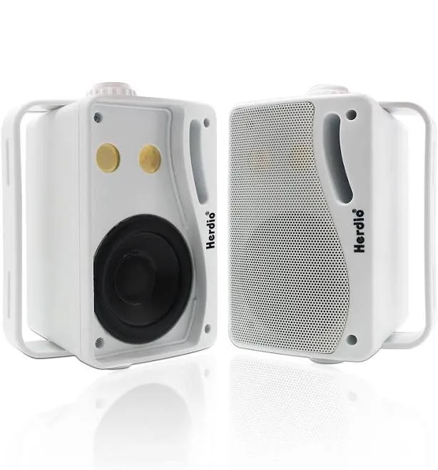 Herdio 3.5" Outdoor Speakers 200W Waterproof Wall Mount Patio