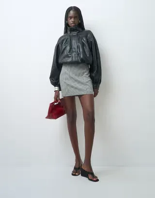 ASOS DESIGN Tailored mini tulip skirt in mono dogtooth