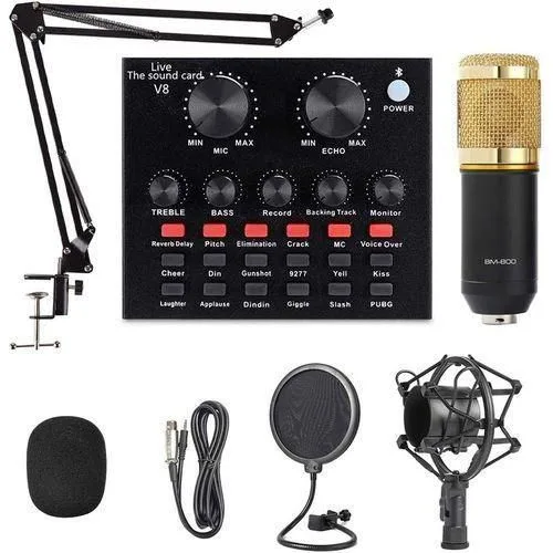 Podcast Equipment Bundle, Audio Interface With All