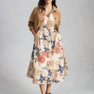 White Stuff Women's Kate Button Through Dress
