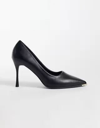 SEQWL pumps with gold detail in black