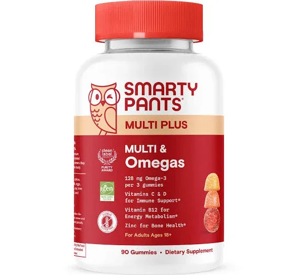 SmartyPants Adult Plus Multi & Omegas Multivitamin Gummies