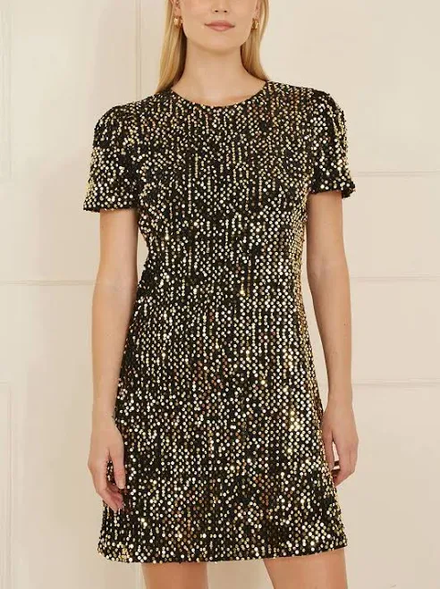 Yumi Gold Sequin Tunic Dress