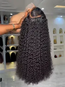 13x6 Glueless HD Deep Wave Lace Frontal Wig - 300% Density Brazilian Curly Human Hair Wig for Women - Pre-Plucked Natura