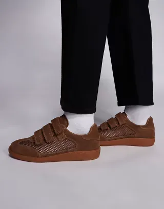 Steve Madden Momentum velcro sneakers in brown