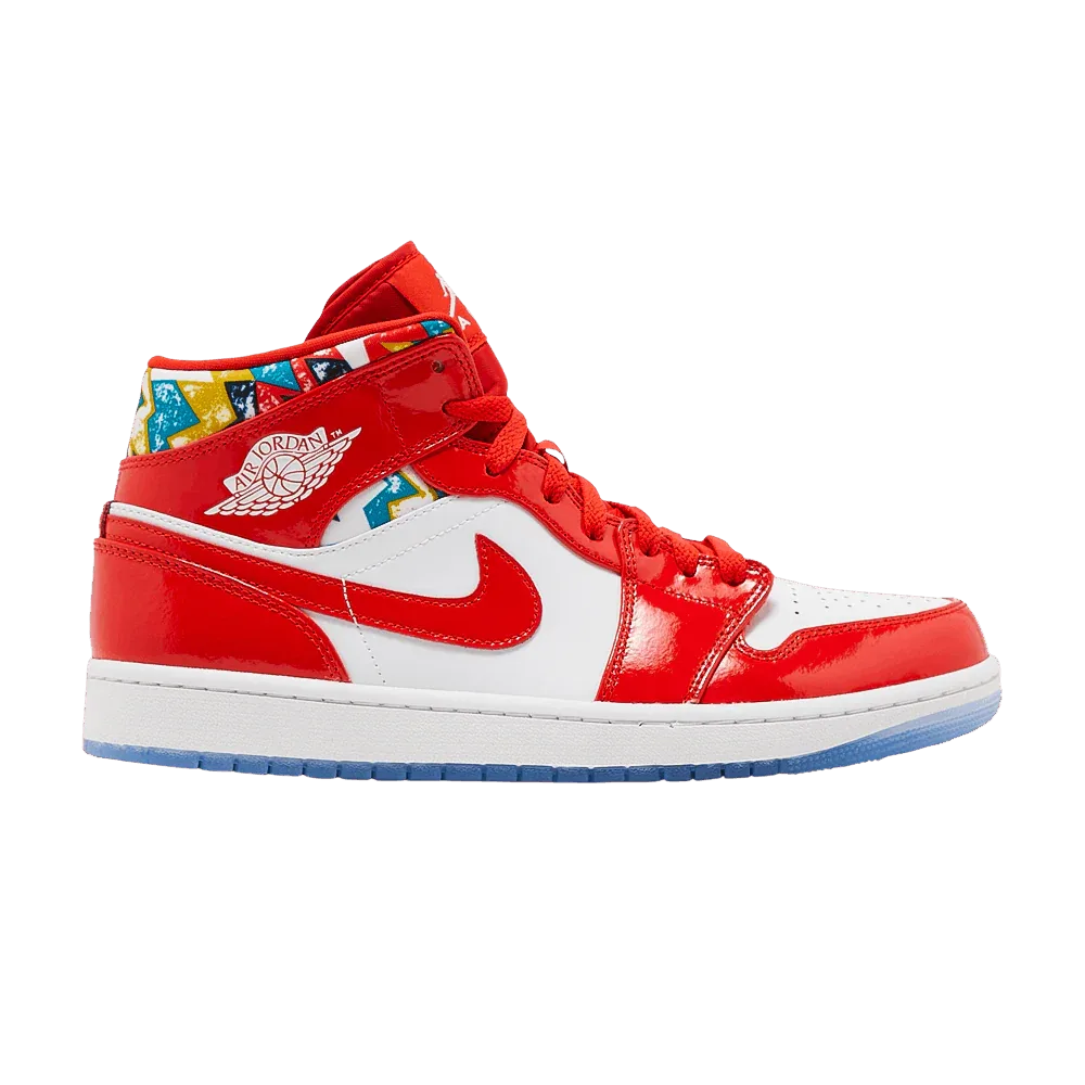 Air Jordan 1 Mid Barcelona Sweater Red Patent