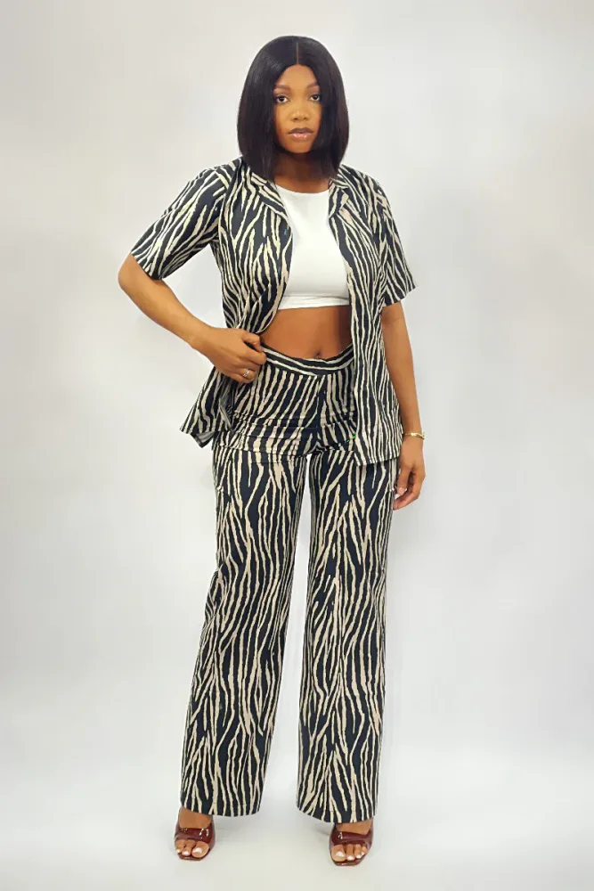 ZEBRA PRINT TWO PIECE SET