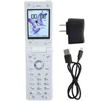 Flip Phone, 2.4 Inch Mini Unltrathin Flip Cell Phones, FM/MP3/MP4/32MB+32MB Dual Card Standby/Handwriting Screen/E-Book,