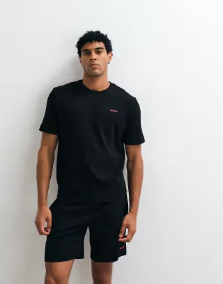 HUGO Red Austin loungewear waffle knit t-shirt in black - part of a set