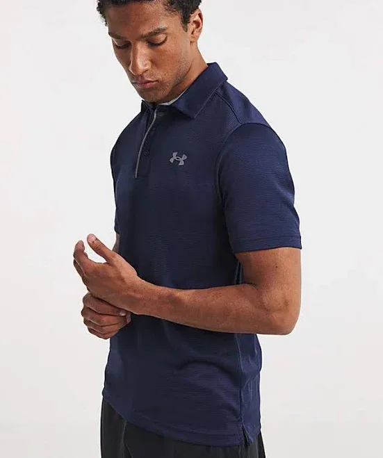Navy Under Armour Tech Short Sleeve Polo