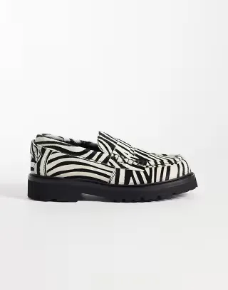 Tommy Jeans loafers in zebra print