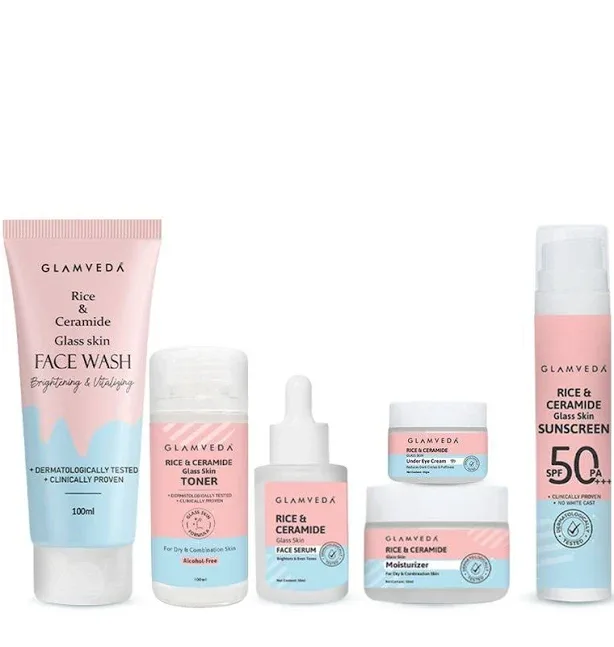 Glamveda Korean Glass Skin Rice & Ceramide 6 Step Gift Box